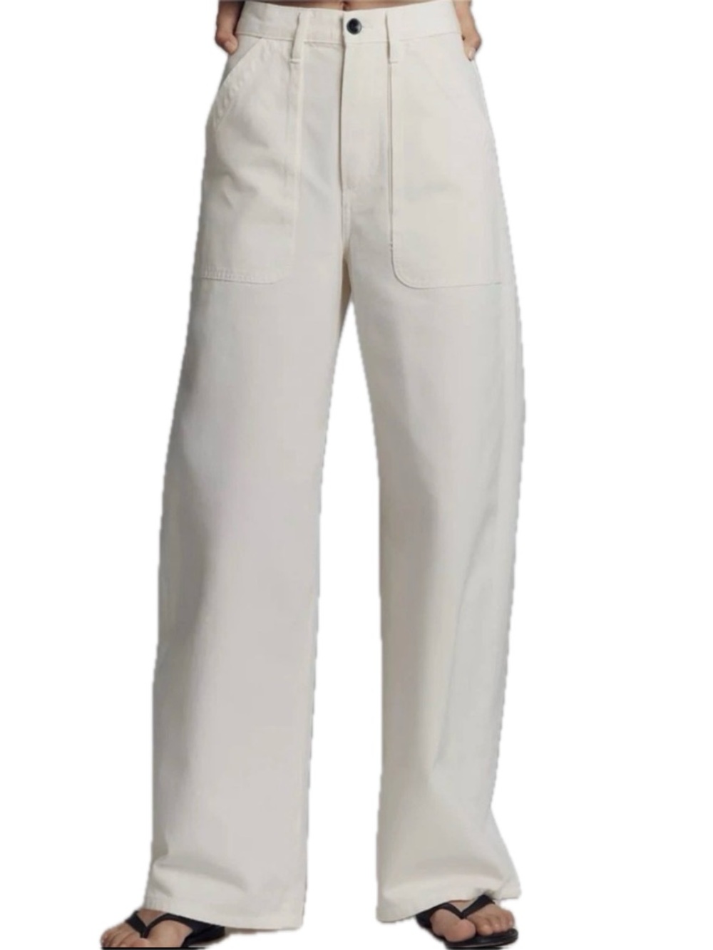 CITIZENS OF HUMANITY Ayla Wide Leg Cargo Jeans 28 Pashmina Cream EUC